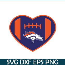Heart Beat Of Broncos SVG PNG EPS, NFL Fan SVG, National Football League SVG