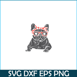 French Bulldog Polka Dot Headband PNG, Frenchie Dog Lover PNG, French Dog Artwork PNG