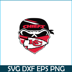 KC Chiefs Skull Cap Masked SVG PNG DXF, Kelce Bowl SVG, Patrick Mahomes SVG