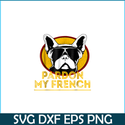 Pardon My French Bulldog Mascot PNG, Frenchie Bulldog PNG, French Dog Artwork PNG