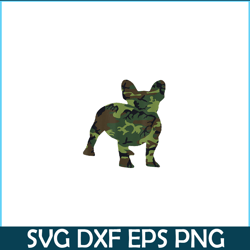 French Bulldog Camouflage PNG, Dog Camo Frenchie PNG, Bulldog Mascot PNG