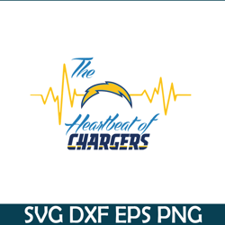 Heartbeat Of Chargers SVG PNG EPS, USA Football SVG, NFL Lovers SVG