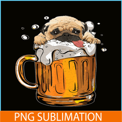 Pug Dog Drinks Beer PNG Cute Drunk Dog PNG Beer Lover PNG