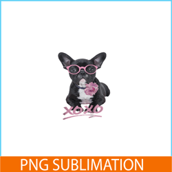 French Bulldog XOXO PNG, Frenchie Bulldog PNG, French Dog Artwork PNG