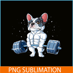 French Bulldog Weightlifting Deadlift PNG, Frenchie Dog Lover PNG, French Dog Artwork PNG