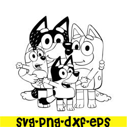 Happy Bluey Family SVG PNG DXF EPS Bluey Movies SVG Bluey And Family SVG