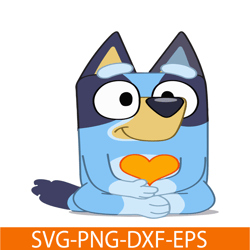 Bandit With Orange Heart SVG PDF PNG Bluey Character SVG Bluey Movie SVG