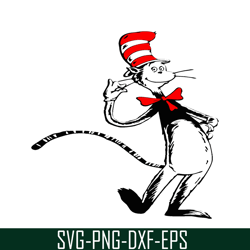 The Cat With His Red Hat SVG, Dr Seuss SVG, Cat In The Hat SVG DS205122332