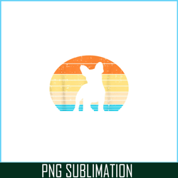 French Bulldog Sunset Retro PNG, Frenchie Dog Lover PNG, French Dog Artwork PNG