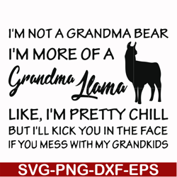 I'm not a grandma bear I'm more of a grandma llama svg, png, dxf, eps file FN000441