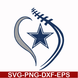 Dallas cowboys heart svg, Cowboys heart svg, Nfl svg, png, dxf, eps digital file NFL0510205L