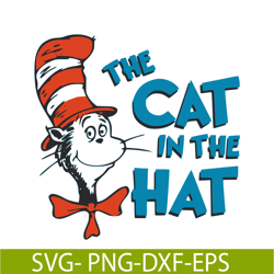 Cat in the hat Blue Text SVG, Dr Seuss SVG, Cat In The Hat SVG DS105122319