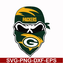 Green Bay Packers skull svg, skull Packers svg, Nfl svg, png, dxf, eps digital file NFL02102014L