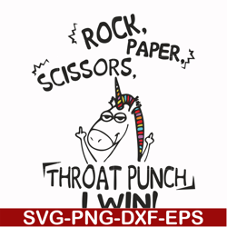 Rock paper scissors throat punch I win svg, png, dxf, eps file FN000368