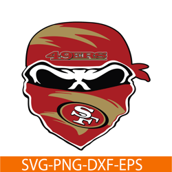 San Francisco 49ers The Masked Skull SVG PNG DXF EPS, Football Team SVG, NFL Lovers SVG NFL2291123173