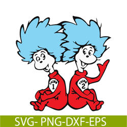 Thing One and Thing Two Characters SVG, Dr Seuss SVG, Cat in the Hat SVG DS104122330