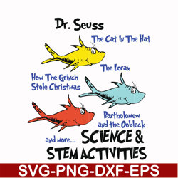 Dr. Seuss the cat in the hat how the grinch stole Christmas and more science & stem activities svg, png, dxf, eps file D