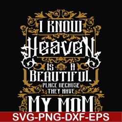 I know heaven is a beautiful place because they have my mom svg, png, dxf, eps file FN000391
