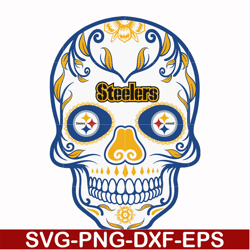 Pittsburgh Steelers skull svg, Pittsburgh Steelers svg, Skull svg, Sport svg, Nfl svg, png, dxf, eps digital file NFL131