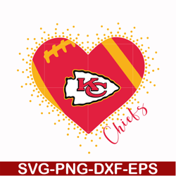 Kansas City Chiefs heart svg, Chiefs heart svg, Nfl svg, png, dxf, eps digital file NFL2110202L