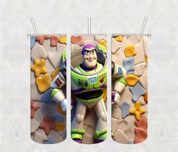 Toy Story Buzz Lightyear 3D Wooden Tumbler PNG, 3D Tumbler Wrap, Straight Design 20oz/ 30oz Skinny Tumbler PNG, PNG file