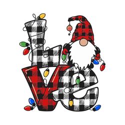 Gnome Love Svg, Christmas Gnome Svg, Gnome Svg, Buffalo Plaid, Christmas Plaid, Christmas logo Svg, Instant download
