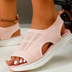 Washable Slingback Orthopedic Slide Sport Sandals, Gradation Thick Bottom Fish Mouth Beach Casual Sandals, Mesh Soft Sol