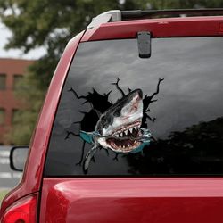 shark crack car window decal stickers vinyl decal shark crack decal waterproof