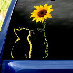 sunflower and cat car window decal stickers vinyl decal decal waterproof