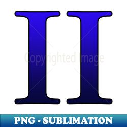 Blue Roman Numeral 2 II - Modern Sublimation PNG File - Defying the Norms
