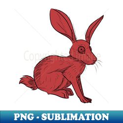 Haunted Red Hare - Elegant Sublimation PNG Download - Fashionable and Fearless