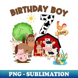Oink Baa Moo Im 7 Farm Theme Birthday Gift 7 Yrs Old - Stylish Sublimation Digital Download - Create with Confidence