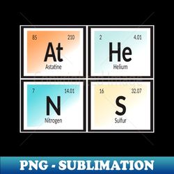 Athens Periodic Table - Retro PNG Sublimation Digital Download - Perfect for Creative Projects