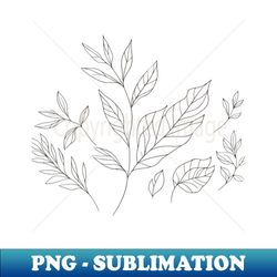 Line Art Leaves - PNG Transparent Sublimation File - Unleash Your Inner Rebellion