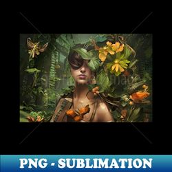 Forest lady in leaves and flowers - Unique Sublimation PNG Download - Bold & Eye-catching