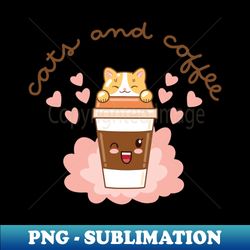 Cats and coffee - High-Resolution PNG Sublimation File - Perfect for Sublimation Mastery