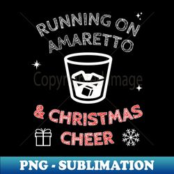 Running On Amaretto And Christmas Cheer Funny Festive Drink Design - Exclusive Sublimation Digital File - Spice Up Your Sublimation Projects