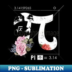 Einstein and flower Pi day symbols - High-Quality PNG Sublimation Download - Perfect for Personalization