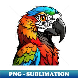 Colorful Parrot Cartoon - Cute and Fun Bird - Aesthetic Sublimation Digital File - Enhance Your Apparel with Stunning Detail