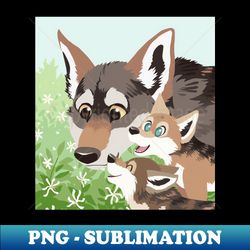 Red Wolf Family - High-Resolution PNG Sublimation File - Bring Your Designs to Life