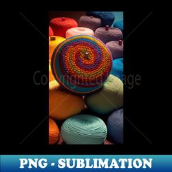 Crochet Knitting Colorful Yarn Cute - Stylish Sublimation Digital Download - Bold & Eye-catching
