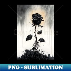 Black Rose Goth Gothic Dark Romance Design - High-Quality PNG Sublimation Download - Perfect for Sublimation Mastery