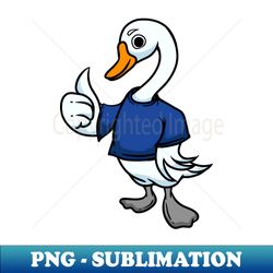 Cute Anthropomorphic Human-like Cartoon Character Swan in Clothes - Premium PNG Sublimation File - Revolutionize Your Designs