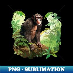 Cute Chimpanzee In Jungle - Creative Sublimation PNG Download - Add a Festive Touch to Every Day