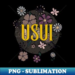 Aesthetic Proud Name Usui Flowers Anime Retro Styles - Digital Sublimation Download File - Vibrant and Eye-Catching Typography