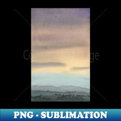 colorful landscape watercolor painting - png transparent digital download file for sublimation - create with confidence