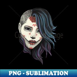 Blue hair skul girl - Sublimation-Ready PNG File - Vibrant and Eye-Catching Typography