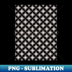 Black and white pattern of star-like flower - Trendy Sublimation Digital Download - Enhance Your Apparel with Stunning Detail