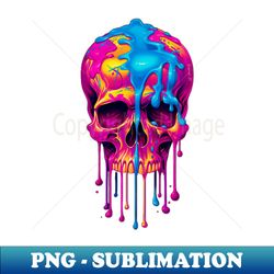 Colorful melting Skull with UV color designe 5 - PNG Transparent Digital Download File for Sublimation - Fashionable and Fearless