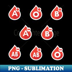 Blood Types Drops Sticker Pack - Trendy Sublimation Digital Download - Stunning Sublimation Graphics